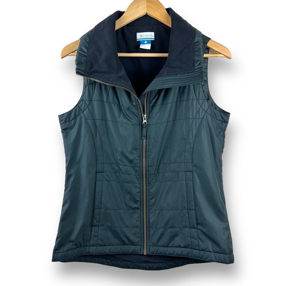 Columbia Womens S Fleece Lined Vest Dark Blue Gray Sporty Gorpcore Outdoor Layer